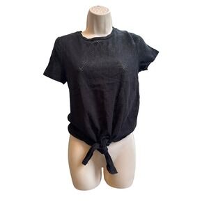 Texture & Thread Madewell  Open Knit Tight Crochet Tie Bottom Shirt Size‎ S